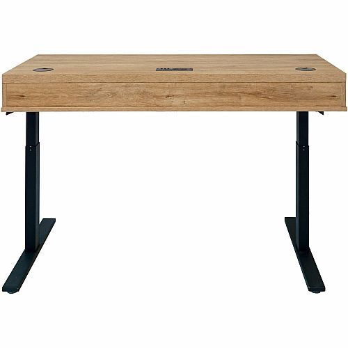 Martin Mason Concrete Laminate Unit x 60" Width x 24" Depth - Total Drawer(s): 3 - Finish: Monarca Natural, Wood - AC Power Outlet - For Office Supplies - 1 Each (IMMN384TM)