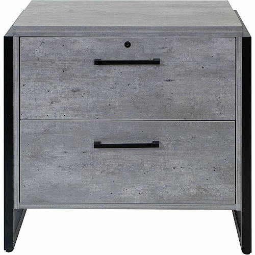 Martin Mason Concrete Laminate Unit 31" Height x 34" Width x 21" Depth - Total Drawer(s): 2 - Material: Thermofused Laminate (TFL) - Finish: Concrete, Stone - Durable, Long Lasting, Lockable Drawer - For Storage, Document - 1 Each (IMMN450C)