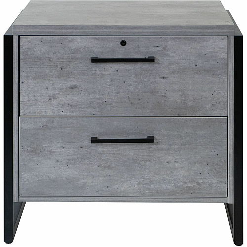 Martin Mason Concrete Laminate Unit 31" Height x 34" Width x 21" Depth - Total Drawer(s): 2 - Material: Thermofused Laminate (TFL) - Finish: Concrete, Stone - Durable, Long Lasting, Lockable Drawer - For Storage, Document - 1 Each (IMMN450C)