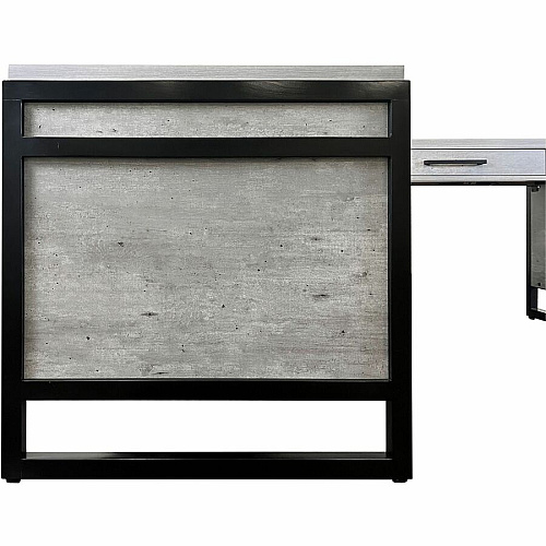 Martin Mason Concrete Laminate Unit L-shaped - 31" Height x 60" Width x 30" Depth - Total Drawer(s): 1 - Material: Laminate - Finish: Stone, Concrete - Grommet - 1 Each (IMMN386RC)