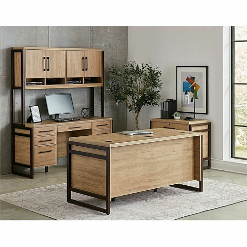 Martin Mason Monarca Laminate Unit 31" Height x 34" Width x 21" Depth - Total Drawer(s): 2 - Material: Thermofused Laminate (TFL) - Finish: Monarca Natural, Wood - Durable, Long Lasting, Lockable Drawer - For Storage, Office, Document - 1 Each (IMMN450M)