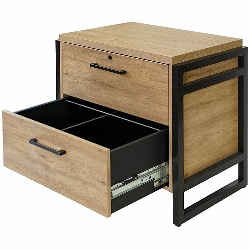 Martin Mason Monarca Laminate Unit 31" Height x 34" Width x 21" Depth - Total Drawer(s): 2 - Material: Thermofused Laminate (TFL) - Finish: Monarca Natural, Wood - Durable, Long Lasting, Lockable Drawer - For Storage, Office, Document - 1 Each (IMMN450M)