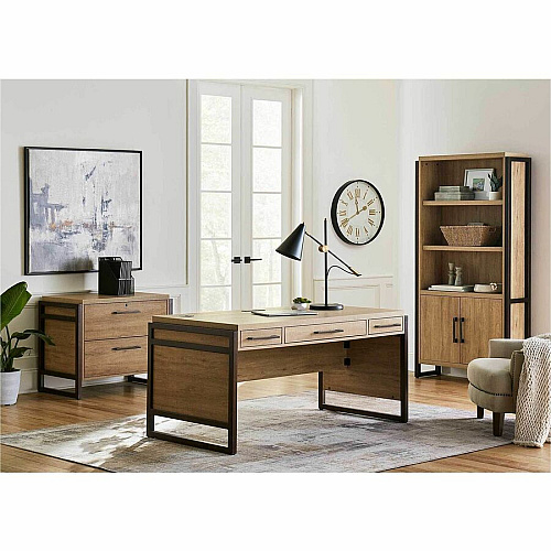 Martin Mason Monarca Laminate Unit 31" Height x 34" Width x 21" Depth - Total Drawer(s): 2 - Material: Thermofused Laminate (TFL) - Finish: Monarca Natural, Wood - Durable, Long Lasting, Lockable Drawer - For Storage, Office, Document - 1 Each (IMMN450M)