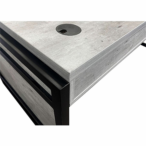 Martin Mason Concrete Laminate Unit 31" Height x 48" Width x 21" Depth - Total Drawer(s): 1 - Material: Laminate - Finish: Stone, Concrete - Grommet, AC Power Outlet, USB Outlet - For Desk - 1 Each (IMMN386RCR)