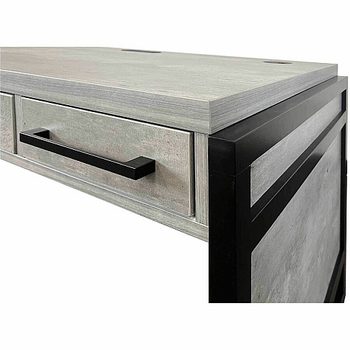 Martin Mason Concrete Laminate Unit 31" Height x 60" Width x 30" Depth - Total Drawer(s): 3 - Material: Thermofused Laminate (TFL) - Finish: Concrete, Stone - Storage Drawer, Center Drawer, Cable Management, Grommet, Durable, Long Lasting, AC P (IMMN384C)