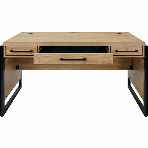 Martin Mason Monarca Laminate Unit 31" Height x 60" Width x 30" Depth - Total Drawer(s): 3 - Material: Thermofused Laminate (TFL) - Finish: Monarca, Wood - Storage Drawer, Center Drawer, Cable Management, Grommet, Durable, Long Lasting, AC Powe (IMMN384M)