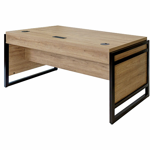 Martin Mason Monarca Laminate Unit 31" Height x 60" Width x 30" Depth - Total Drawer(s): 3 - Material: Thermofused Laminate (TFL) - Finish: Monarca, Wood - Storage Drawer, Center Drawer, Cable Management, Grommet, Durable, Long Lasting, AC Powe (IMMN384M)