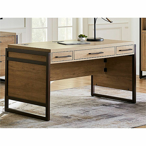 Martin Mason Monarca Laminate Unit 31" Height x 60" Width x 30" Depth - Total Drawer(s): 3 - Material: Thermofused Laminate (TFL) - Finish: Monarca, Wood - Storage Drawer, Center Drawer, Cable Management, Grommet, Durable, Long Lasting, AC Powe (IMMN384M)
