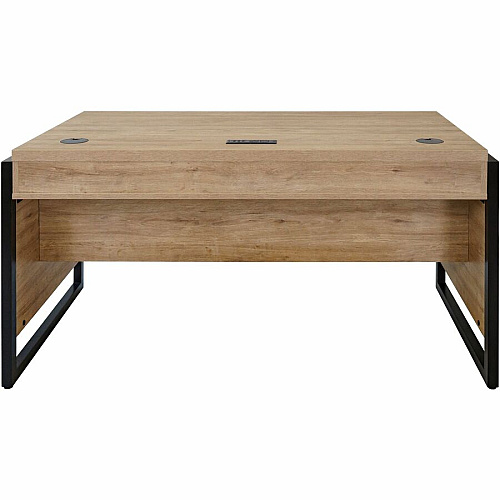 Martin Mason Monarca Laminate Unit 31" Height x 60" Width x 30" Depth - Total Drawer(s): 3 - Material: Thermofused Laminate (TFL) - Finish: Monarca, Wood - Storage Drawer, Center Drawer, Cable Management, Grommet, Durable, Long Lasting, AC Powe (IMMN384M)