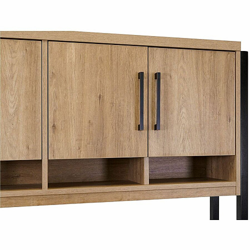 Martin Mason Monarca Laminate Unit 47.5" Height x 66" Width x 12" Depth - 4 Door(s) - 2 Adjustable Shelf(ves) - Material: Thermofused Laminate (TFL) - Finish: Monarca Natural, Wood - Open Storage, Durable, Long Lasting - For Office Supplies, Do (IMMN682M)