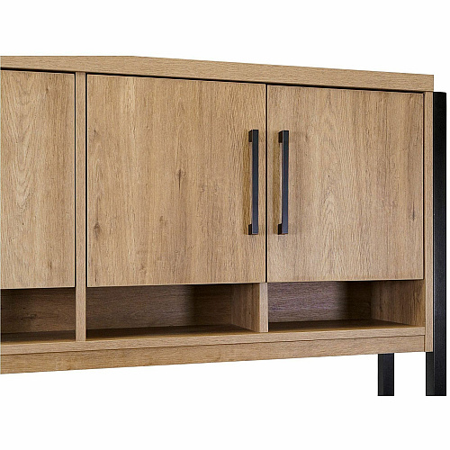Martin Mason Monarca Laminate Unit 47.5" Height x 66" Width x 12" Depth - 4 Door(s) - 2 Adjustable Shelf(ves) - Material: Thermofused Laminate (TFL) - Finish: Monarca Natural, Wood - Open Storage, Durable, Long Lasting - For Office Supplies, Do (IMMN682M)