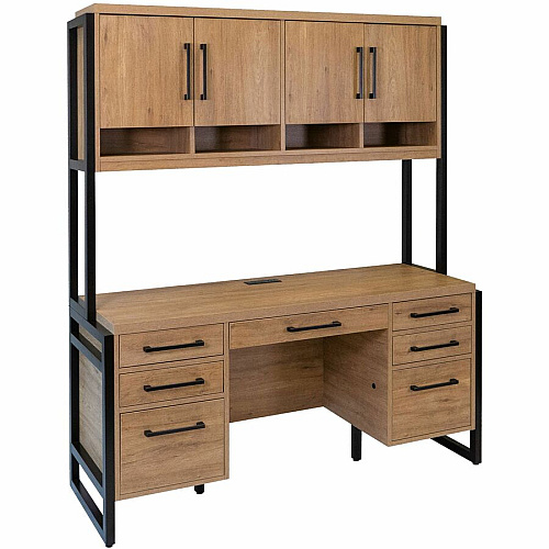 Martin Mason Monarca Laminate Unit 47.5" Height x 66" Width x 12" Depth - 4 Door(s) - 2 Adjustable Shelf(ves) - Material: Thermofused Laminate (TFL) - Finish: Monarca Natural, Wood - Open Storage, Durable, Long Lasting - For Office Supplies, Do (IMMN682M)