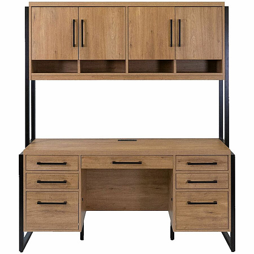 Martin Mason Monarca Laminate Unit 31" Height x 66" Width x 21" Depth - Total Drawer(s): 7 - Material: Thermofused Laminate (TFL) - Finish: Monarca Natural, Wood - Center Drawer, Storage Drawer, Heavy Duty, Ball Bearing Slide, Durable, Long Las (IMMN689M)