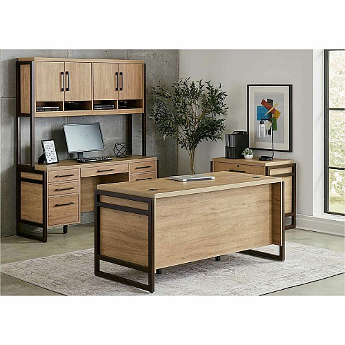 Martin Mason Monarca Laminate Unit 31" Height x 66" Width x 21" Depth - Total Drawer(s): 7 - Material: Thermofused Laminate (TFL) - Finish: Monarca Natural, Wood - Center Drawer, Storage Drawer, Heavy Duty, Ball Bearing Slide, Durable, Long Las (IMMN689M)