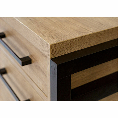 Martin Mason Monarca Laminate Unit 31" Height x 66" Width x 21" Depth - Total Drawer(s): 7 - Material: Thermofused Laminate (TFL) - Finish: Monarca Natural, Wood - Center Drawer, Storage Drawer, Heavy Duty, Ball Bearing Slide, Durable, Long Las (IMMN689M)