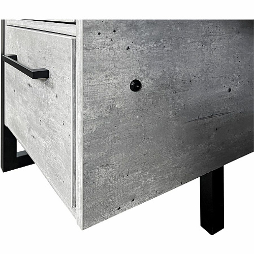 Martin Mason Concrete Laminate Unit 31" Height x 66" Width x 30" Depth - Total Drawer(s): 7 - Double Pedestal - Material: Thermofused Laminate (TFL) - Finish: Concrete, Stone - Center Drawer, Storage Drawer, Cable Management, Grommet, Heavy Dut (IMMN680C)