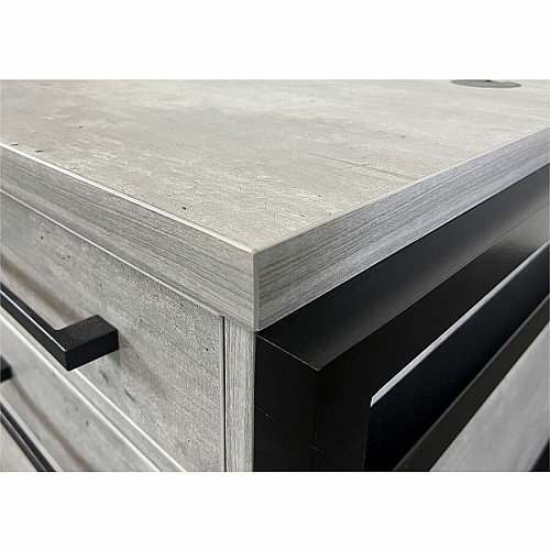 Martin Mason Concrete Laminate Unit 31" Height x 66" Width x 30" Depth - Total Drawer(s): 7 - Double Pedestal - Material: Thermofused Laminate (TFL) - Finish: Concrete, Stone - Center Drawer, Storage Drawer, Cable Management, Grommet, Heavy Dut (IMMN680C)