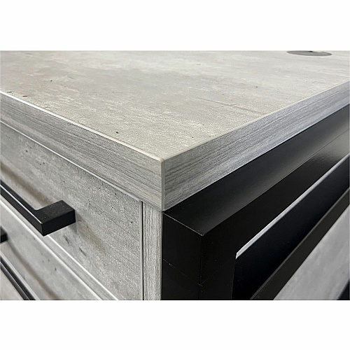 Martin Mason Concrete Laminate Unit 31" Height x 66" Width x 30" Depth - Total Drawer(s): 7 - Double Pedestal - Material: Thermofused Laminate (TFL) - Finish: Concrete, Stone - Center Drawer, Storage Drawer, Cable Management, Grommet, Heavy Dut (IMMN680C)