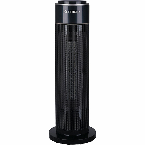 ESM 21" Oscillating Tower Heater 2 x Heat Settings - Timer - Remote Control - Oscillation - Office, Room, Living Room - Tower - Black (KM65010BK)
