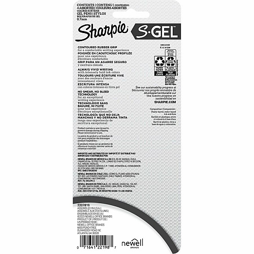Sharpie S-Gel Pens 0.7 mm Medium Pen Point - Retractable - Bold Jewel Ink - Gel-based - Pearl White Plastic Barrel - 4 / Pack (2206099)