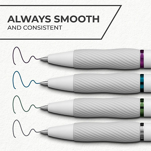 Sharpie S-Gel Pens 0.7 mm Medium Pen Point - Rich Dark Ink - Gel-based - Pearl White Plastic Barrel - 4 / Pack (2206100)
