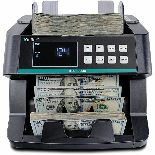 Cassida Kolibri Top-Loading Bill Counter Counts @ 200 bills/min - Gray (KBC3000)