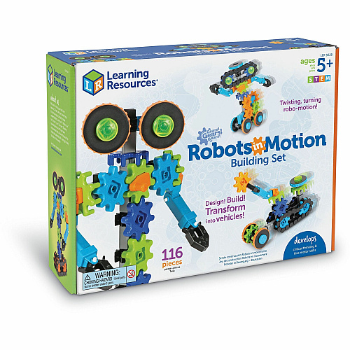 Learning Resources Gears! Robots in Motion Robotics Toy - Theme/Subject: Learning, Fun - 5 Year & Up - 116 Pieces - Multi (LER9228)