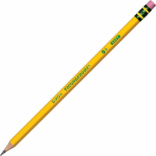 Ticonderoga Soft No. 2 Pencils Graphite Lead - HB/#2 - Yellow Barrel - 60 / Box (X13480)