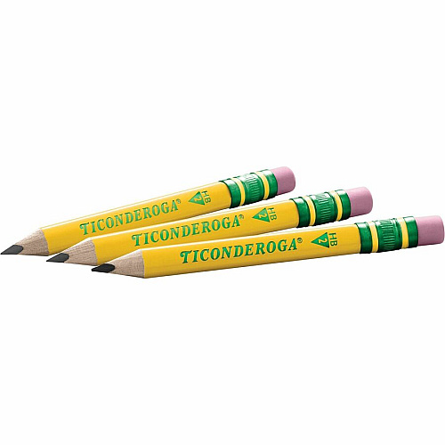 Ticonderoga My First Pencil w/Eraser Graphite Lead - HB/#2 - Broad Point - Yellow Barrel - 36 / Pack (X33136)