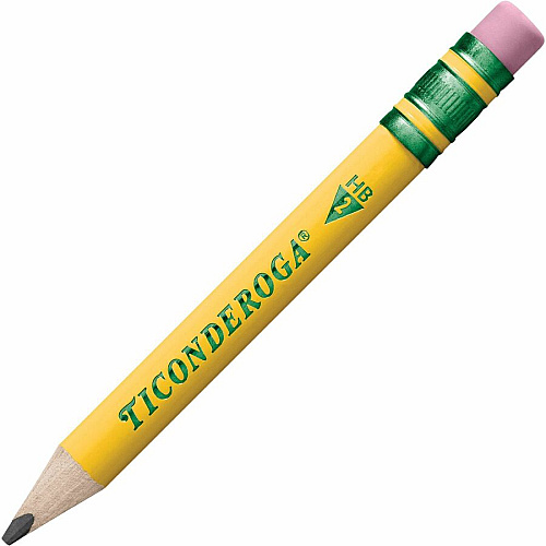 Ticonderoga My First Pencil w/Eraser Graphite Lead - HB/#2 - Broad Point - Yellow Barrel - 36 / Pack (X33136)