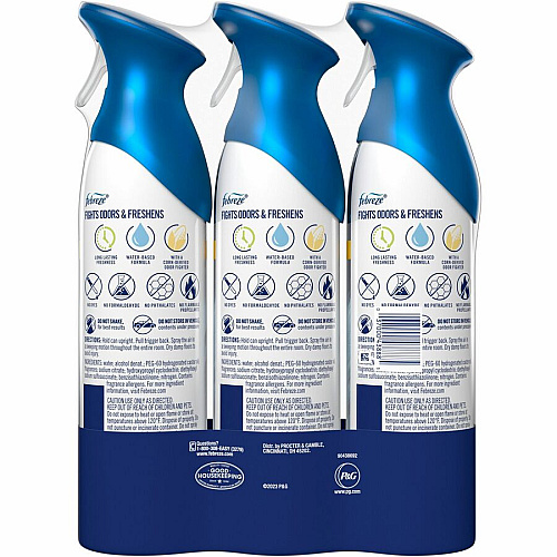Febreze Air Freshener Spray Spray - 8.8 fl oz (0.3 quart) - Ocean - 3 / Pack (43888)