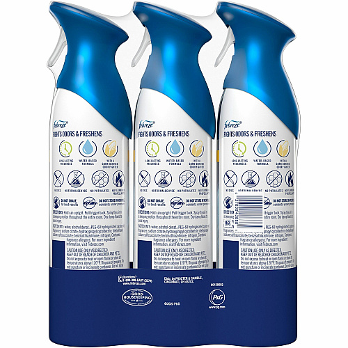 Febreze Air Freshener Spray Spray - 8.8 fl oz (0.3 quart) - Ocean - 3 / Pack (43888)