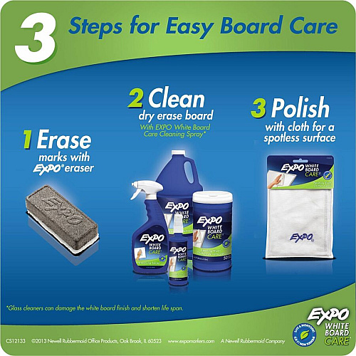 Expo Whiteboard Cleaner 8 fl oz - Used as Mark Remover, Ghost Remover, Shadow Remover, Grease Remover, Dirt Remover, Ink Remover, Stain Remover - Low Odor, Non-toxic - Clear - 1 Each (81803A)