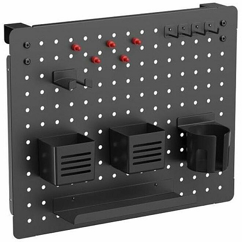Kantek Pegboard Organizer 17.40" Height x 21.50" Width x 3.80" Depth - Under Desk, Desktop - Black - Powder Coated Steel, Steel - 1 Each (PBS120B)