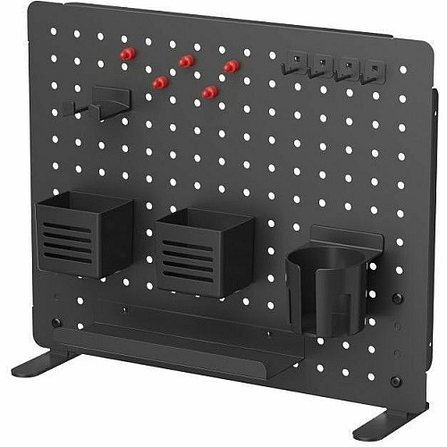 Kantek Pegboard Organizer 17.40" Height x 21.50" Width x 3.80" Depth - Under Desk, Desktop - Black - Powder Coated Steel, Steel - 1 Each (PBS120B)