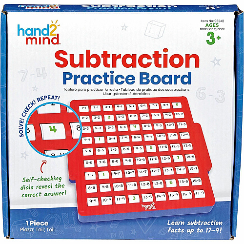 Learning Resources Subtraction Skills Practice Board Skill Learning: Interactive Learning, Subtraction - 1 Each (96248)
