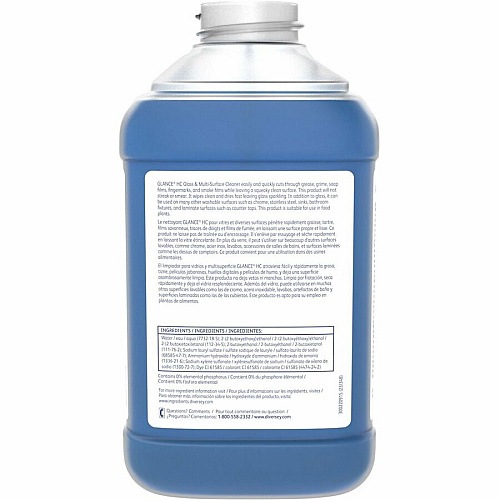 Diversey Glance Multi-Surface Cleaner For Glass, Surface, Window - Ready-To-Use/Concentrate - 84.5 fl oz (2.6 quart) - Ammonia Scent - Quick Drying, Streak-free - Blue - 2 / Unit (101109690)