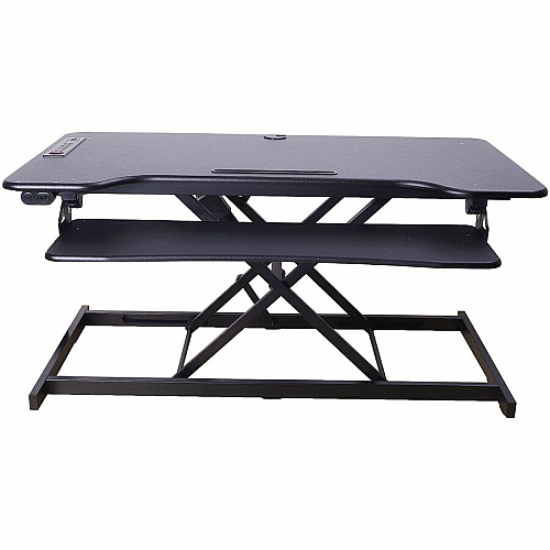 Rocelco Electric Desk Riser 40 lb Load Capacity - 46" Width - Desk - Black - For Tablet, Smartphone - Lift Mechanism, Electric Lift, Grommet, Keyboard Tray, Built-in USB Port, Electrical Outlet - 1 Each (REDRB46)
