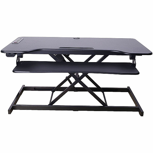 Rocelco Electric Desk Riser 40 lb Load Capacity - 46" Width - Desk - Black - For Tablet, Smartphone - Lift Mechanism, Electric Lift, Grommet, Keyboard Tray, Built-in USB Port, Electrical Outlet - 1 Each (REDRB46)