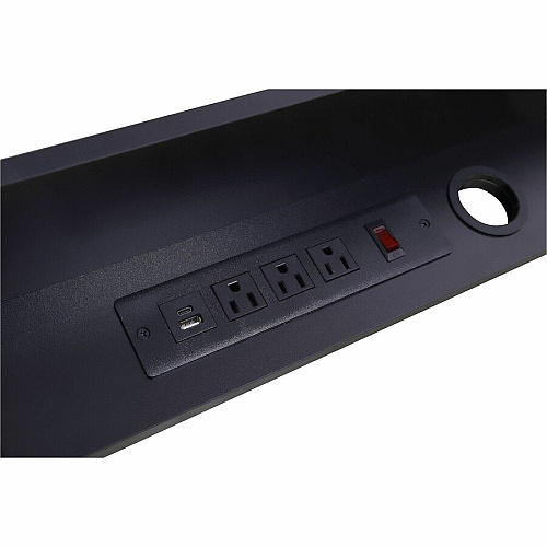 Rocelco DMSV Dual Monitor Stand 4.70" Height x 30" Width x 9" Depth - Desk - Black - For Monitor - Electrical Outlet, USB Charging Port, Cable Management - 1 Each (RDMSV)