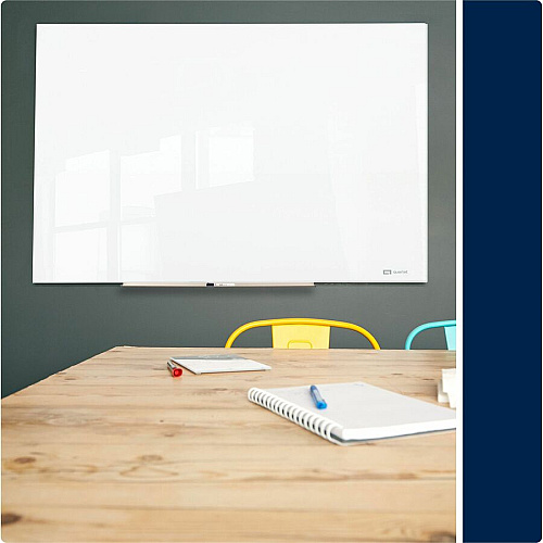 Quartet InvisaMount Magnetic Glass Board 48" (4 ft) Width x 72" (6 ft) Height - White Glass Surface - Horizontal - Magnetic - Frameless, Accessory Tray, Non-absorbent, Stain Resistant, Ghost Resistant, Scratch Resistant, Dent Resistant, Easy t (Q25F03IMW)