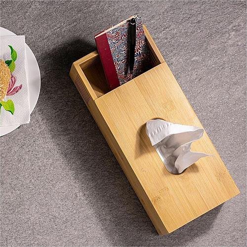 Officemate Bamboo Tissue Box Natural - Biodegradable, Non-slip, Anti Slip Base - 1 Each (71000)