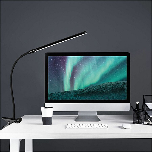 OttLite Clip-On LED Easel Lamp LED Bulb - Resin - Flexible Neck, ClearSun LED, Adjustable Height - Desk Mountable - Black - for Desk, Painting (CSJ37G5W)