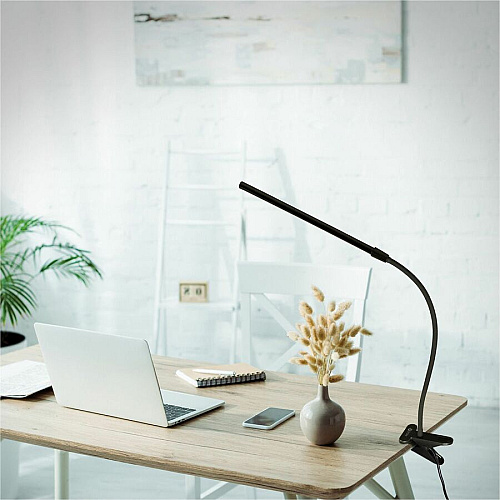 OttLite Clip-On LED Easel Lamp LED Bulb - Resin - Flexible Neck, ClearSun LED, Adjustable Height - Desk Mountable - Black - for Desk, Painting (CSJ37G5W)
