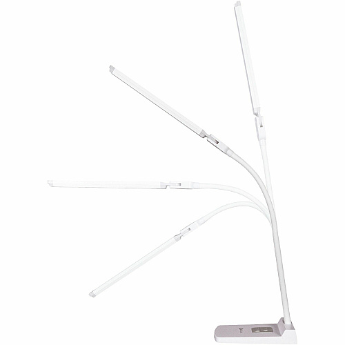 OttLite Swivel LED Desk Lamp with USB Charging and Stand LED Bulb - USB Charging, ClearSun LED, Glare-free Light, Touch-activated, Swivel Head, Flexible Neck, Adjustable Height - Desk Mountable - White - for Desk, Computer, Crafting, Home, Tabl (CSN0800W)