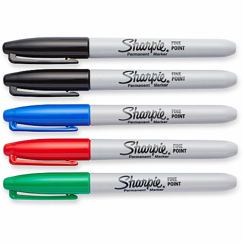 Sanford Fine Point Permanent Marker Fine Marker Point - Assorted Ink - 5 / Pack (30653PPA)