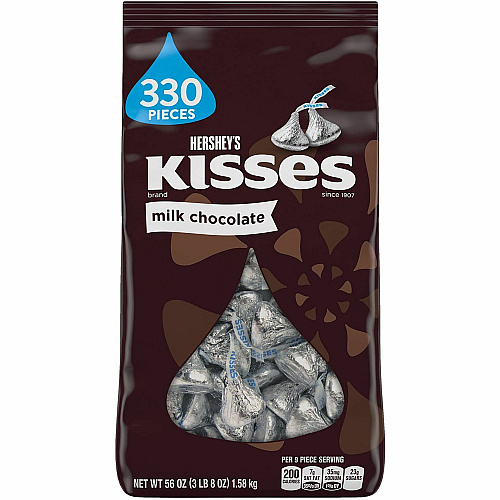KISSES Candy Milk Chocolate - Individually Wrapped - 3.50 lb - 330 / Carton (20900054)