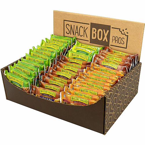 NATURE VALLEY Granola Bar Variety Snack Box Individually Wrapped - Oats and Honey, Sweet & Salty, Fruit & Nut, Peanut Butter, Oats 'n Dark Chocolate - 84 / Carton (70000036)