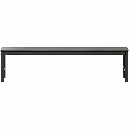 Lorell Faux Wood Outdoor Bench 17.8" Height x 72" Width x 17.8" Depth - Material: Faux Wood, Polystyrene - Finish: Gray - Sturdy, Easy to Clean - For Outdoor (LLR42670)