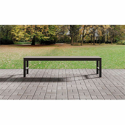 Lorell Faux Wood Outdoor Bench 17.8" Height x 72" Width x 17.8" Depth - Material: Faux Wood, Polystyrene - Finish: Gray - Sturdy, Easy to Clean - For Outdoor (LLR42670)